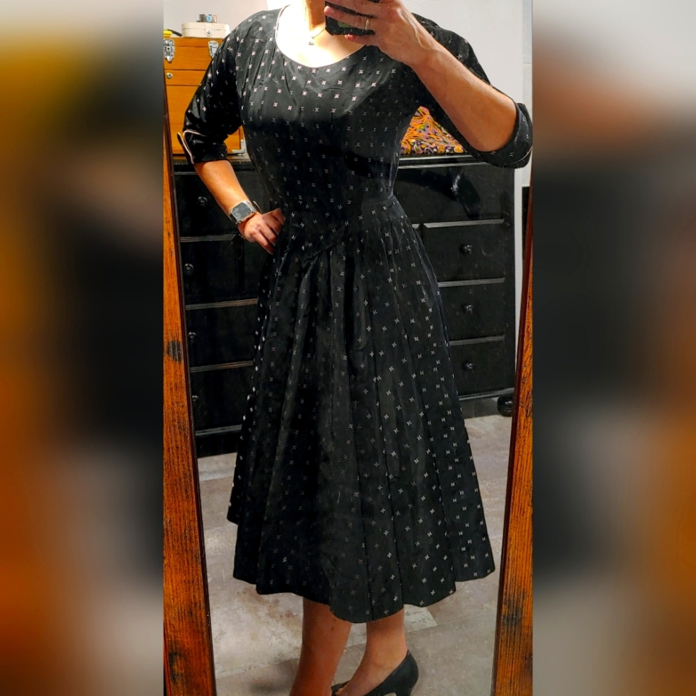Black vintage butterfly cocktail dress